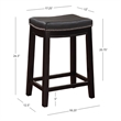 Pemberly Row Set of 2 Counter Stools with Black Faux Leather Seats