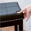 Pemberly Row Set of 2 Counter Stools with Black Faux Leather Seats