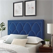 Pemberly Row Modern Velvet Twin Headboard in Navy with Nailhead Detail