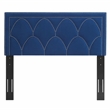 Pemberly Row Modern Velvet Twin Headboard in Navy with Nailhead Detail