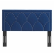 Pemberly Row Modern Velvet Twin Headboard in Navy with Nailhead Detail
