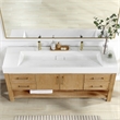 Pemberly Row 72 in Console Bathroom Sink in White Composite Granite