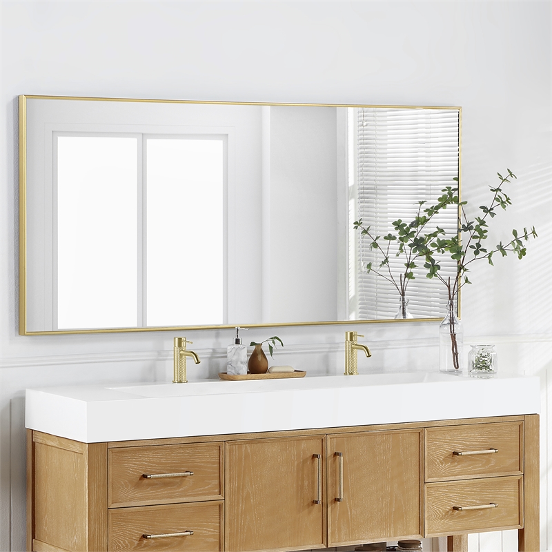 Pemberly Row 72 in Console Bathroom Sink in White Composite Granite