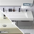 Pemberly Row 72 in Console Bathroom Sink in White Composite Granite