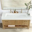 Pemberly Row 60 in Console Bathroom Sink in White Composite Granite