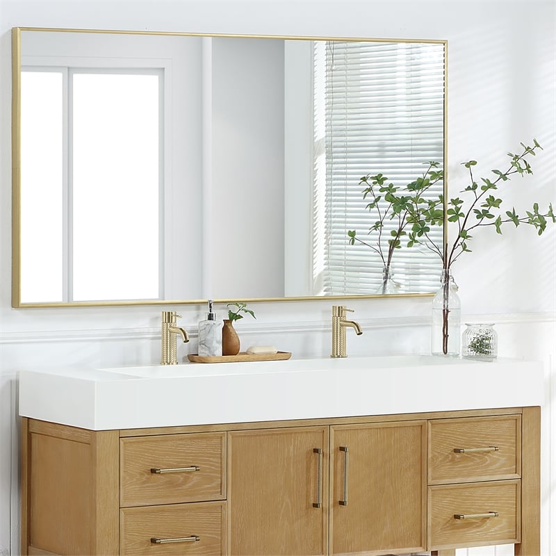 Pemberly Row 60 in Console Bathroom Sink in White Composite Granite
