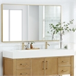 Pemberly Row 60 in Console Bathroom Sink in White Composite Granite