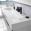 Pemberly Row 60 in Console Bathroom Sink in White Composite Granite