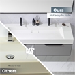 Pemberly Row 60 in Console Bathroom Sink in White Composite Granite