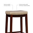 Pemberly Row 3-Piece Bar Dining Set Beige Faux Leather Seats Brown Wood