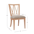 Pemberly Row Set of 2 Dining Chairs Crosshatch Backrest Natural Wood Finish