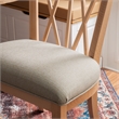 Pemberly Row Set of 2 Dining Chairs Crosshatch Backrest Natural Wood Finish