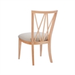 Pemberly Row Set of 2 Dining Chairs Crosshatch Backrest Natural Wood Finish