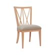 Pemberly Row Set of 2 Dining Chairs Crosshatch Backrest Natural Wood Finish