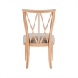 Pemberly Row Set of 2 Dining Chairs Crosshatch Backrest Natural Wood Finish