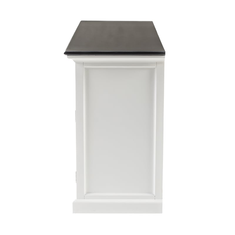 Pemberly Row Mahogany Wood Buffet with 4 Baskets in White Finish