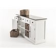 Pemberly Row Mahogany Wood Buffet with 4 Baskets in White Finish