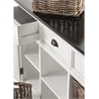 Pemberly Row Mahogany Wood Buffet with 4 Baskets in White Finish
