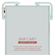 Pemberly Row 2-Level Rolling Bar Cart in Mint Green Metal with Mirrored Shelves