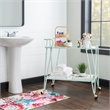 Pemberly Row 2-Level Rolling Bar Cart in Mint Green Metal with Mirrored Shelves