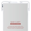 Pemberly Row 2-Level Rolling Bar Cart in White Metal with Mirrored Shelves