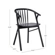 Pemberly Row Beechwood Windsor Dining Chair with Saddle Seat in Black