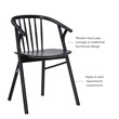 Pemberly Row Beechwood Windsor Dining Chair with Saddle Seat in Black