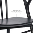 Pemberly Row Beechwood Windsor Dining Chair with Saddle Seat in Black