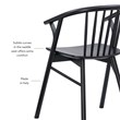Pemberly Row Beechwood Windsor Dining Chair with Saddle Seat in Black