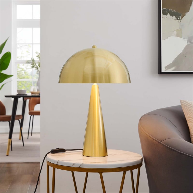 Pemberly Row 2-Light Metal Table Lamp in Satin Brass Finish