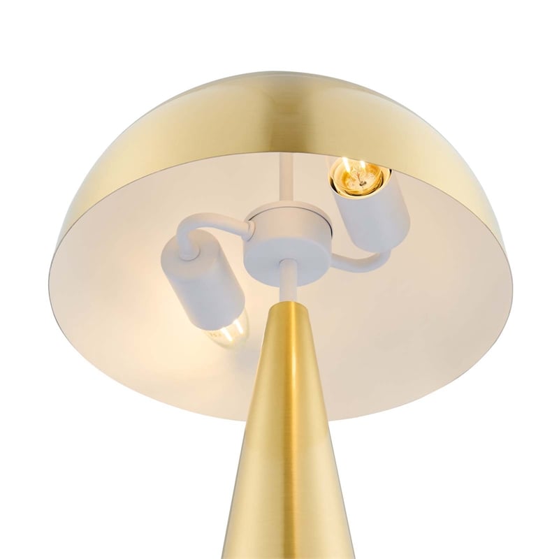 Pemberly Row 2-Light Metal Table Lamp in Satin Brass Finish