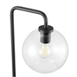Pemberly Row 1-Light Glass and Metal Floor Lamp in Black and Clear