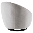 Pemberly Row Fabric Swivel Chair with Channel Tufting in Black/Light Gray