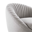Pemberly Row Fabric Swivel Chair with Channel Tufting in Black/Light Gray
