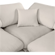 Pemberly Row Beige Linen Textured Corner Chair with Down Feather Cushions