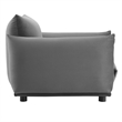 Pemberly Row Modern Velvet Armchair with Rubberwood Legs in Gray