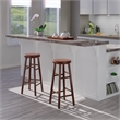Pemberly Row 2-Piece Solid Wood Swivel Seat Bar Stool Set in Walnut