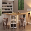 Pemberly Row 2-Piece Solid Wood Swivel Seat Bar Stool Set in Walnut