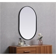 Pemberly Row 24x36 Oval Mirror with Black Iron and MDF Frame