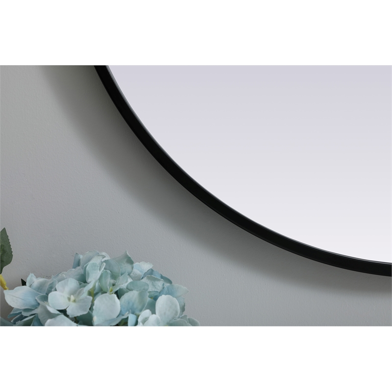Pemberly Row 24x36 Oval Mirror with Black Iron and MDF Frame