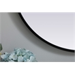 Pemberly Row 24x36 Oval Mirror with Black Iron and MDF Frame