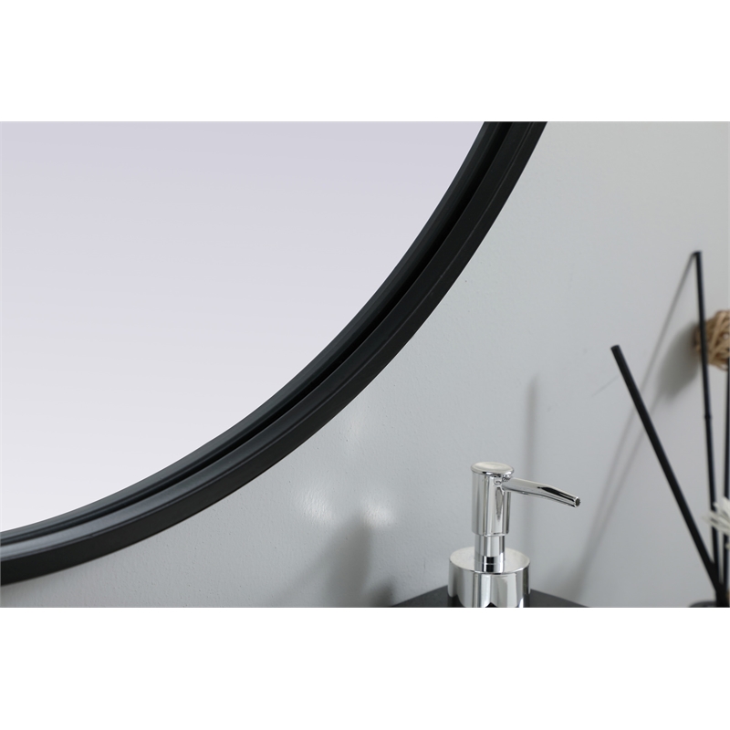 Pemberly Row 24x36 Oval Mirror with Black Iron and MDF Frame