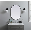 Pemberly Row 24x36 Oval Mirror with Black Iron and MDF Frame
