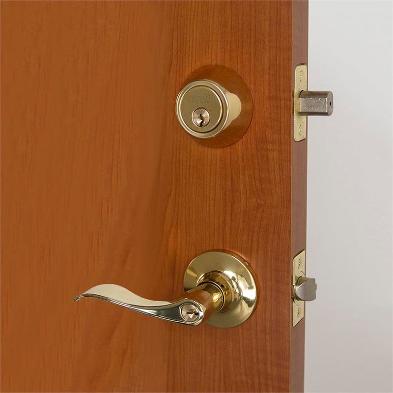 Pemberly Row Brass Single Cylinder Deadbolt in Polished Brass Finish