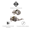 Pemberly Row Stratford Keyed Entry Door Knob and Deadbolt in Satin Nickel