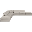 Pemberly Row 7-Piece Modular Sectional in Beige Linen Textured Fabric