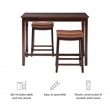Pemberly Row 3-Piece Counter Dining Set Wood and Faux Leather Cognac Brown