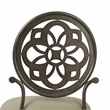 Pemberly Row Metal Upholstered Vanity Stool with Mandala Back in Antique Gray