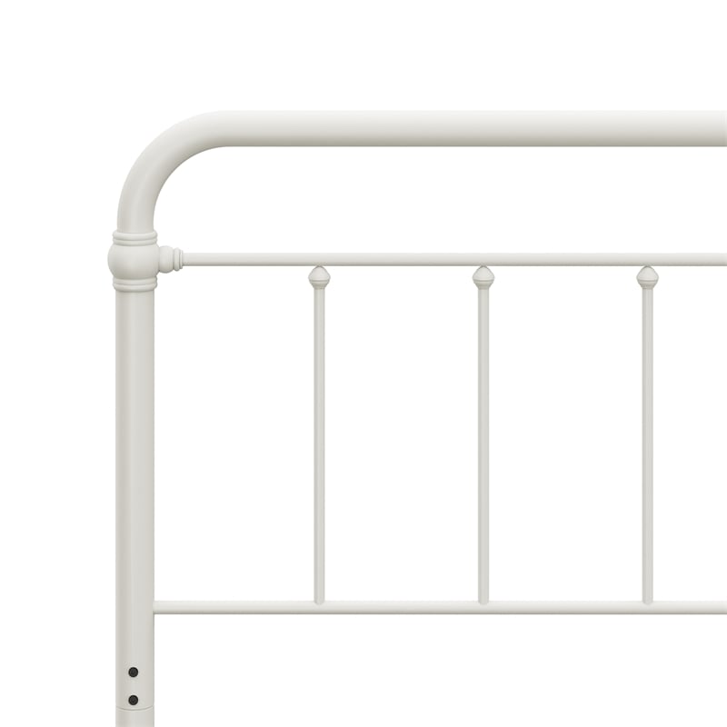 Pemberly Row Metal Spindle Headboard in Soft White for Full/Queen Beds