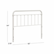 Pemberly Row Metal Spindle Headboard in Soft White for Full/Queen Beds